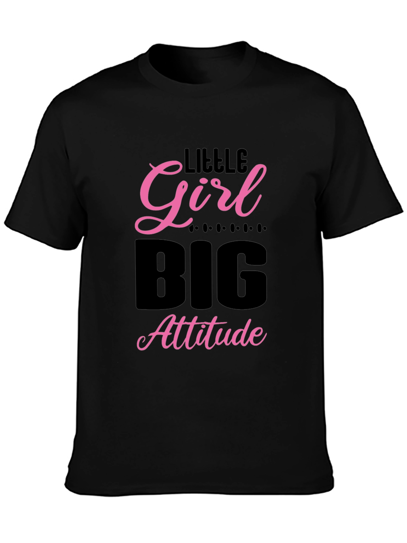 Little Girl Big Attitude Black T-Shirt