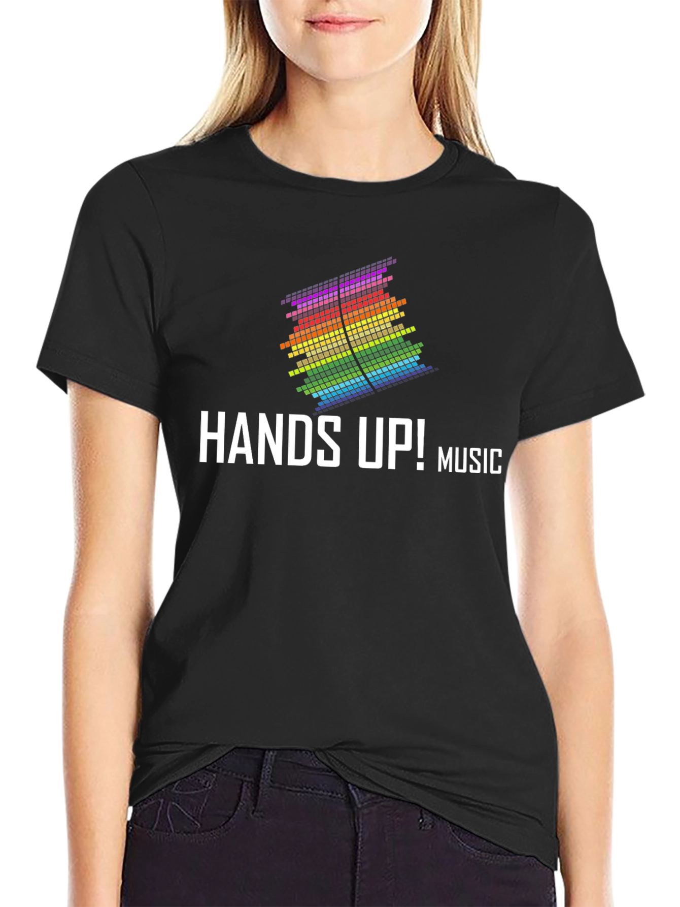 Hands Up! Music Rainbow Graphic Tee