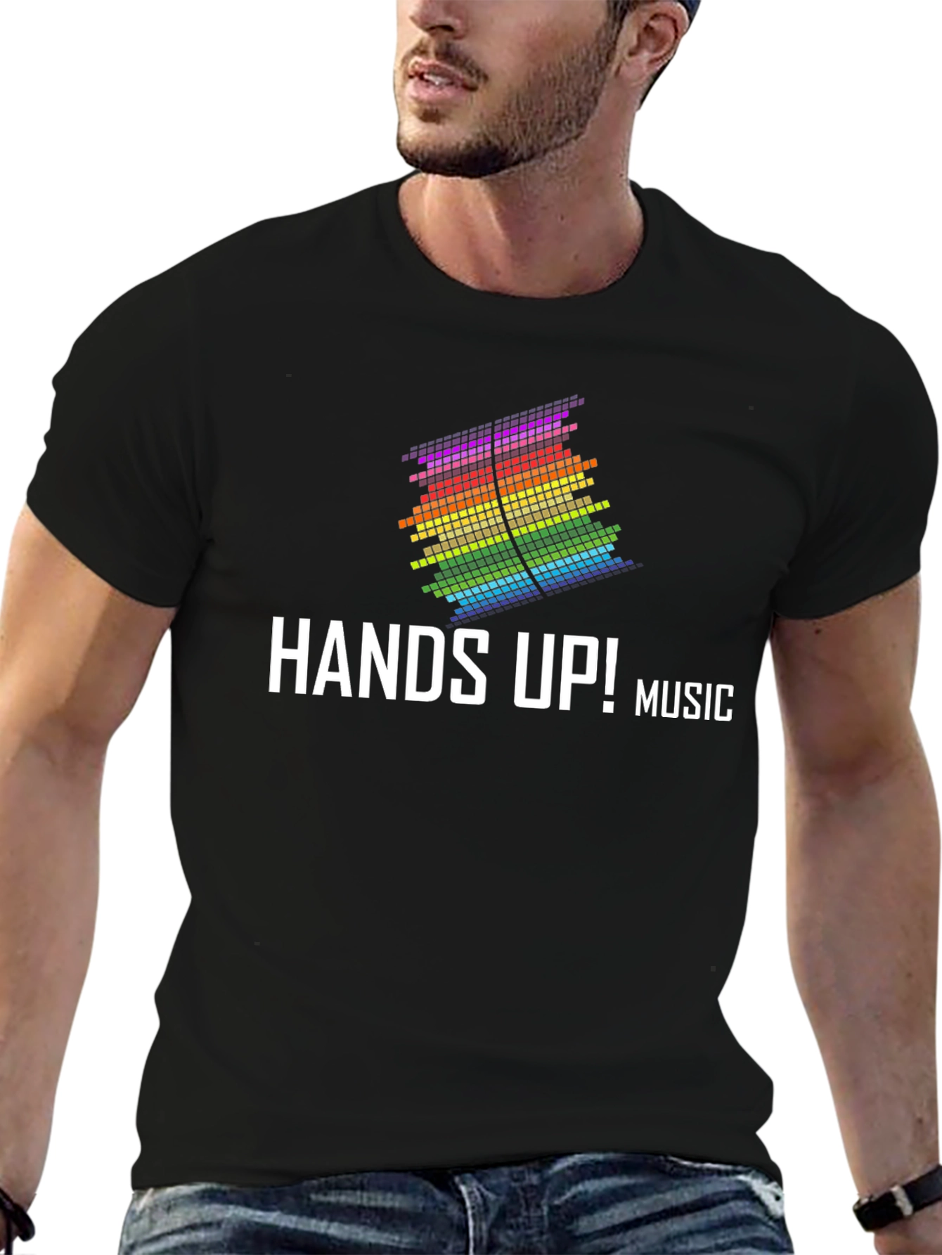 Hands Up! Music Rainbow Graphic Tee