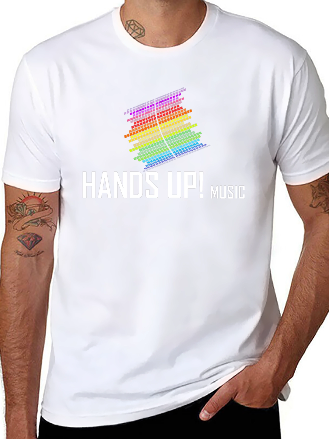Hands Up! Music Rainbow Graphic Tee