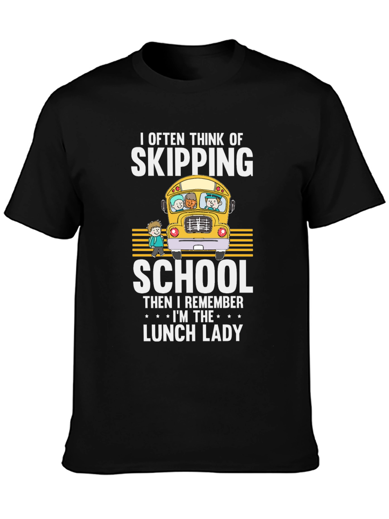 Lunch Lady T-Shirt - School Bus Design