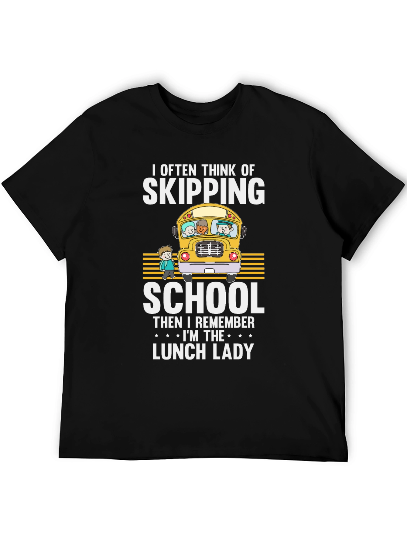 Lunch Lady T-Shirt - School Bus Design