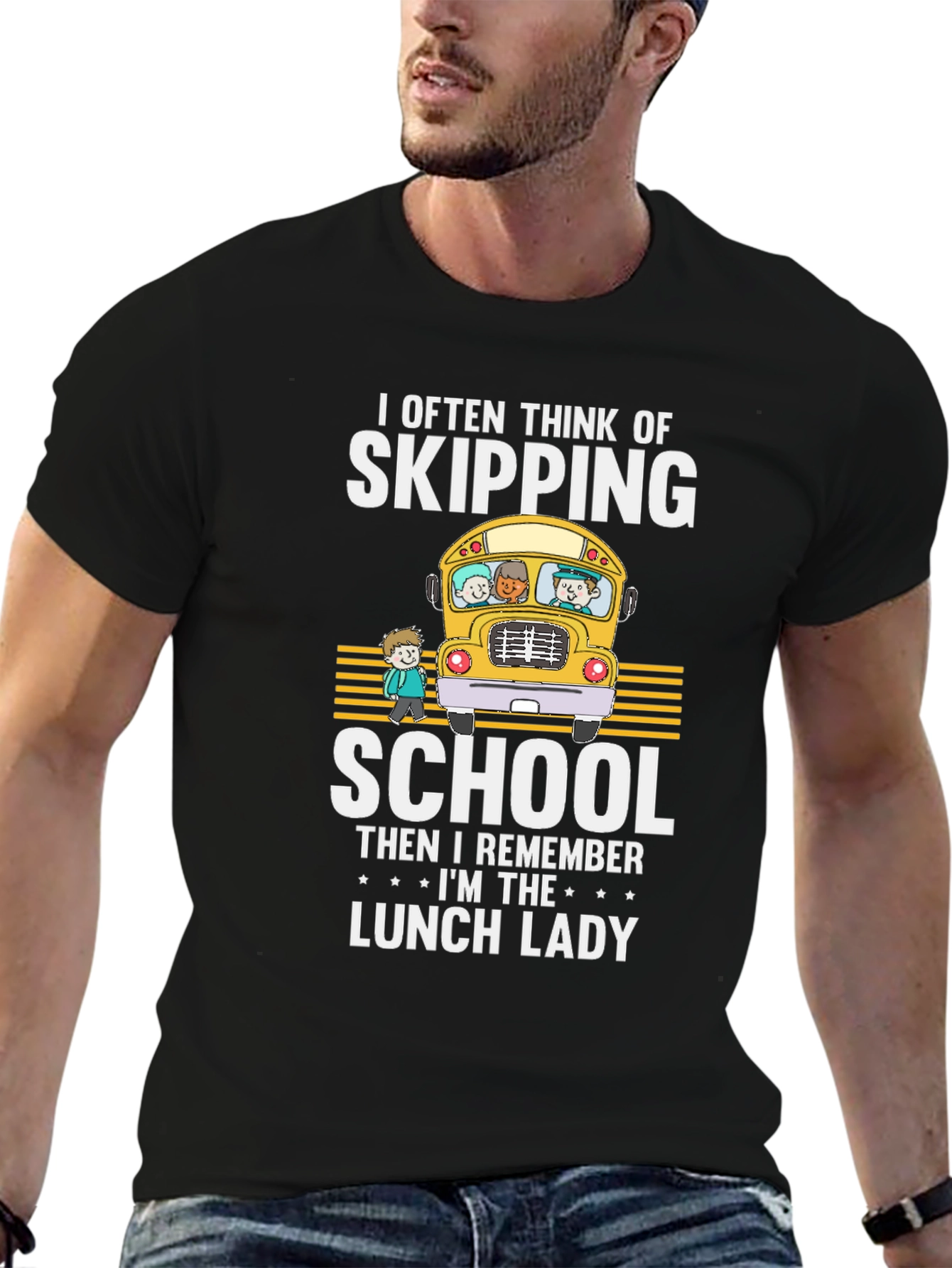 Lunch Lady T-Shirt - School Bus Design