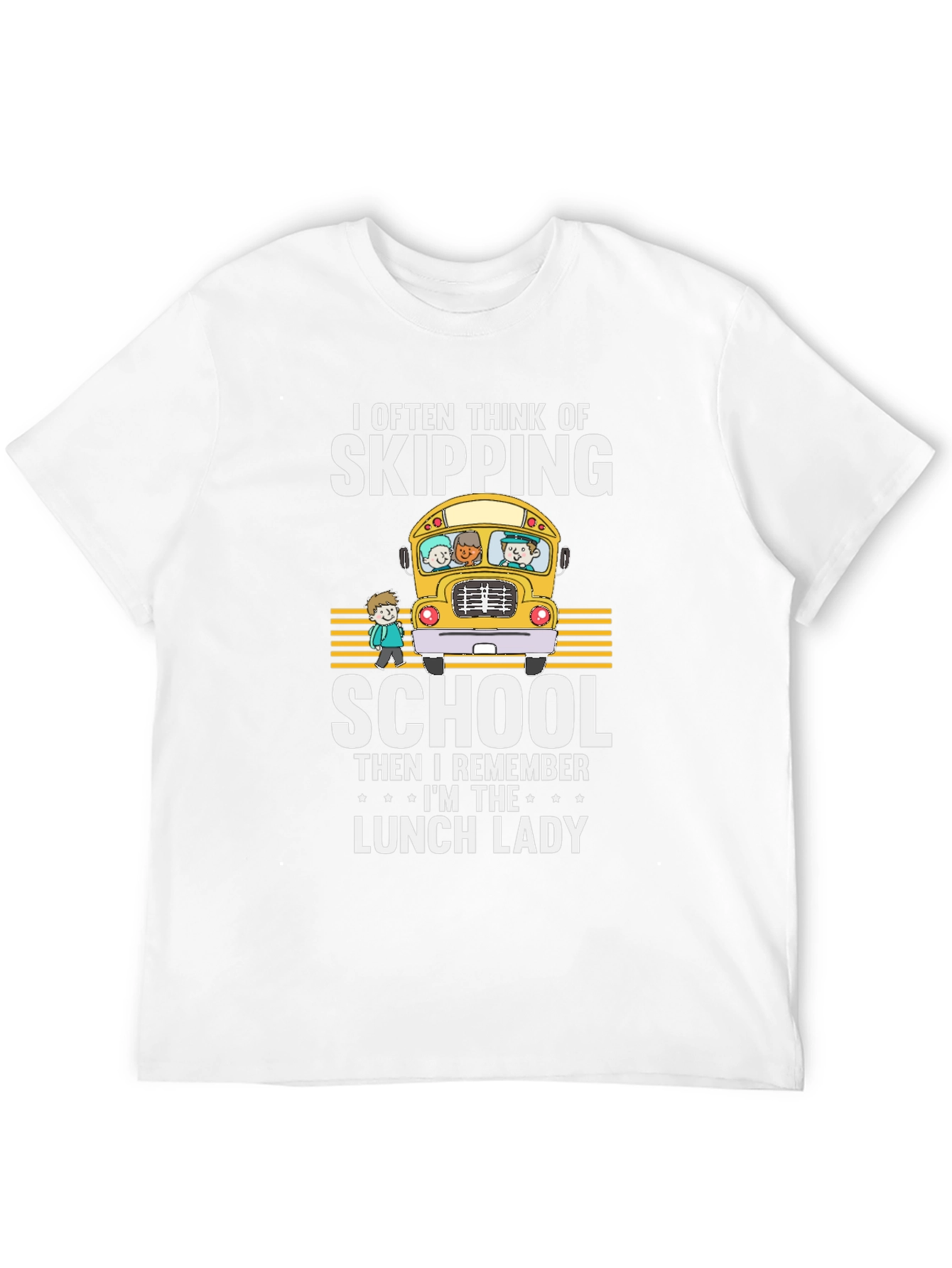 Lunch Lady T-Shirt - School Bus Design