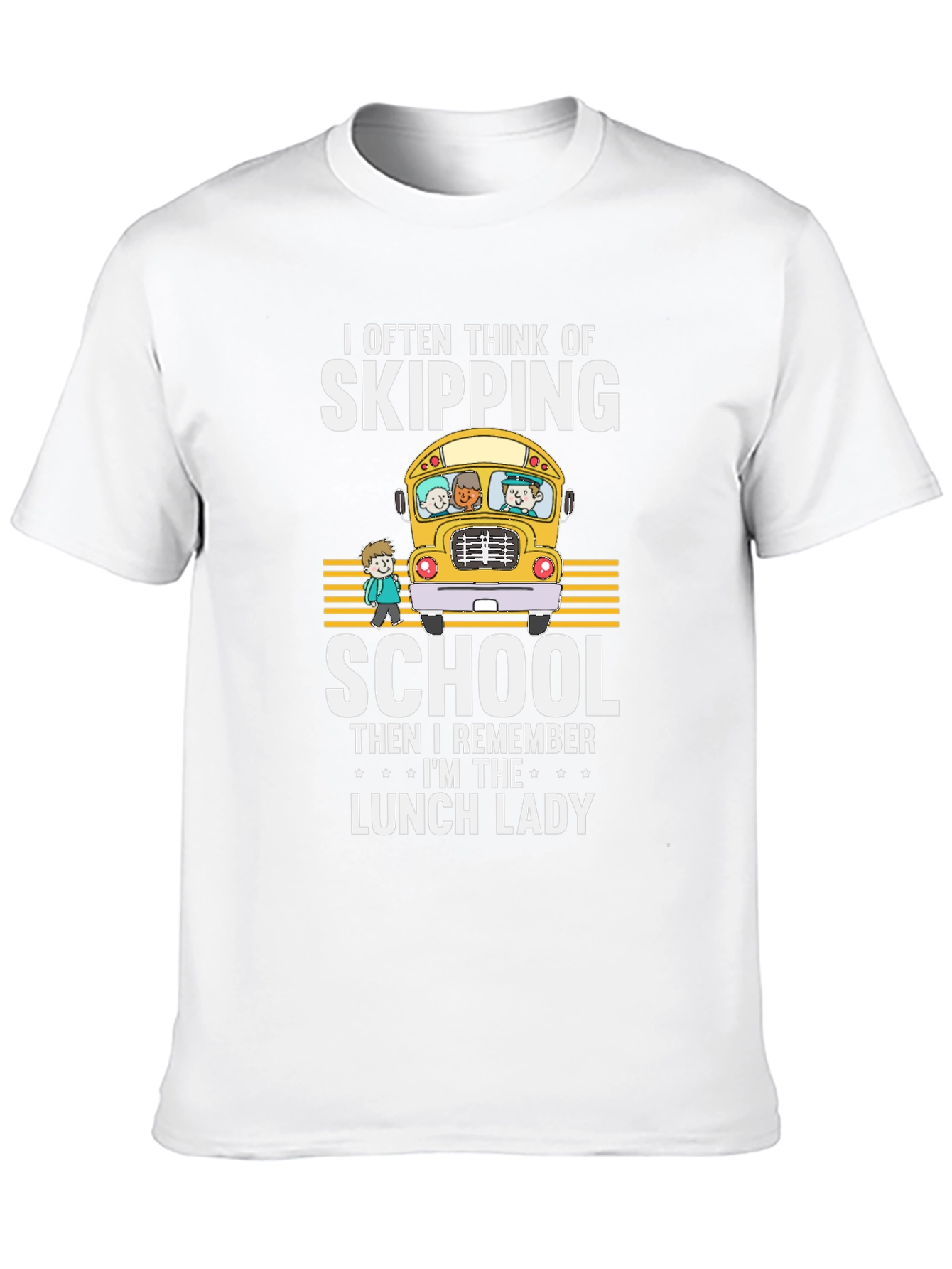 Lunch Lady T-Shirt - School Bus Design
