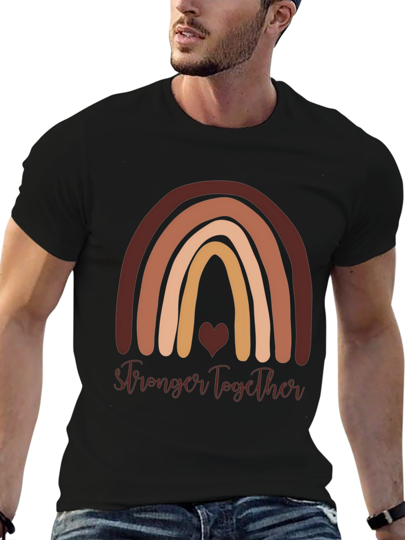 Stronger Together Rainbow Graphic T-Shirt