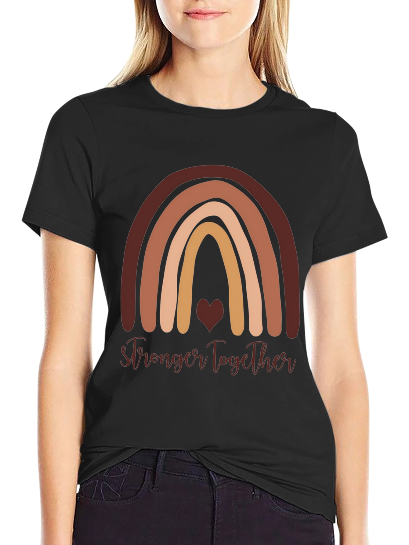 Stronger Together Rainbow Graphic T-Shirt