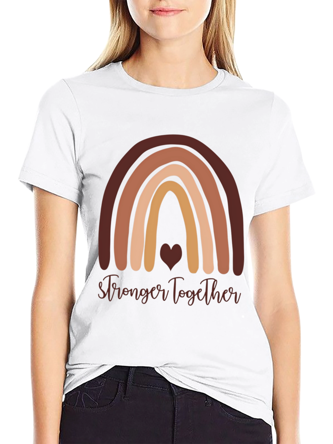 Stronger Together Rainbow Graphic T-Shirt