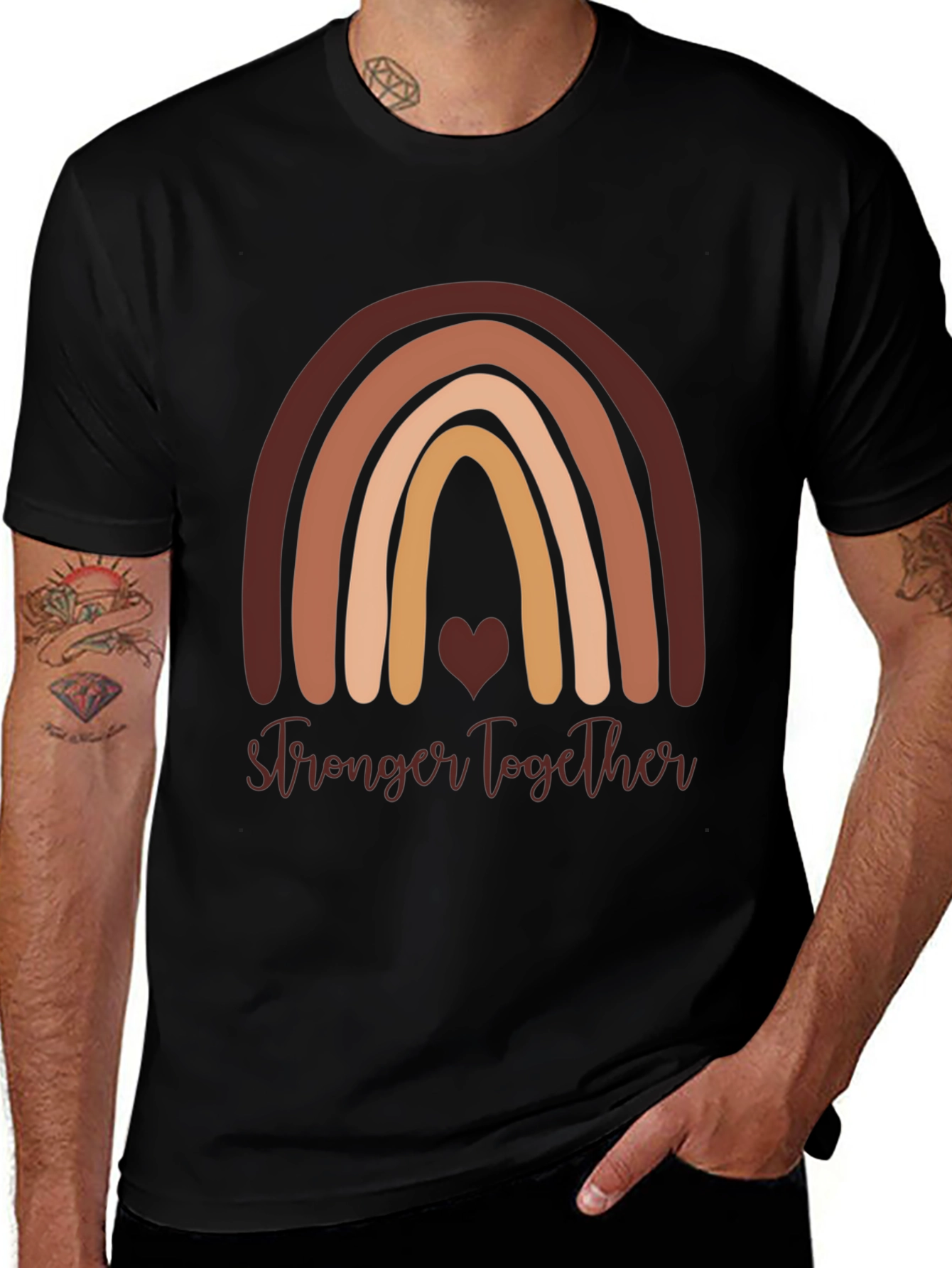 Stronger Together Rainbow Graphic T-Shirt