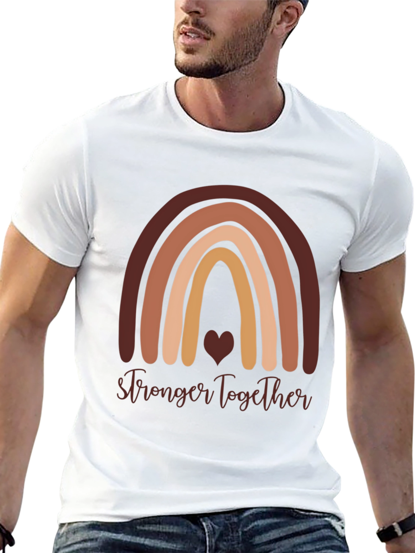 Stronger Together Rainbow Graphic T-Shirt