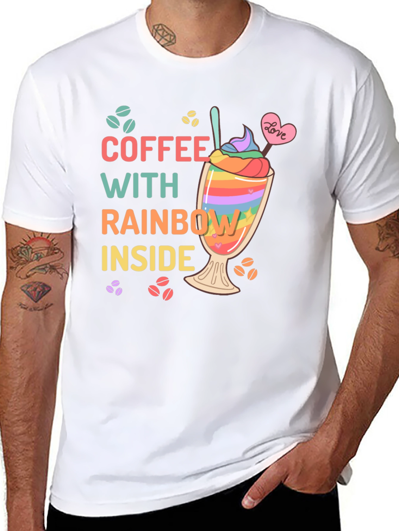 Coffee With Rainbow Inside T-Shirt