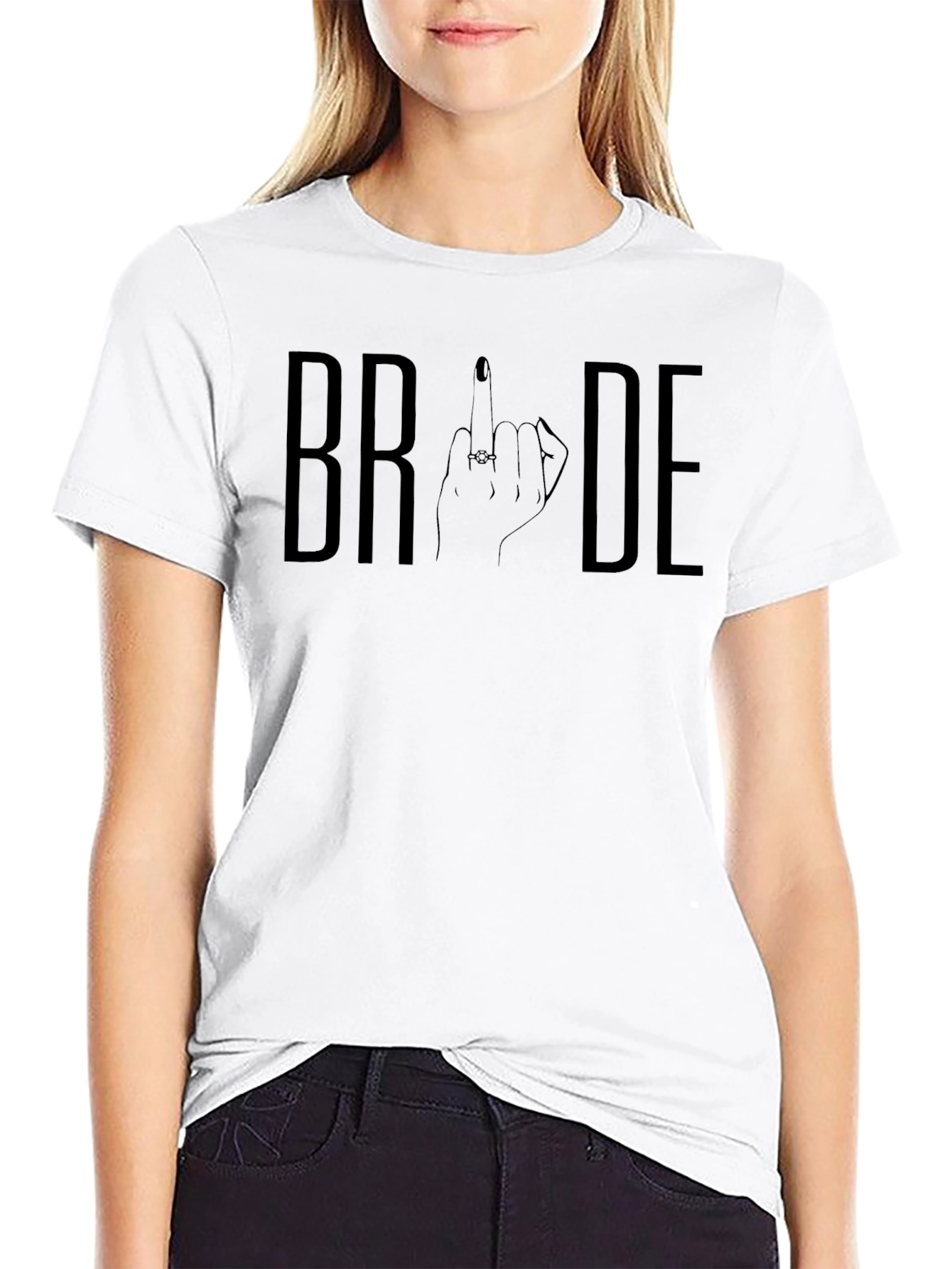 Bride Hand Gesture Graphic Tee - Black