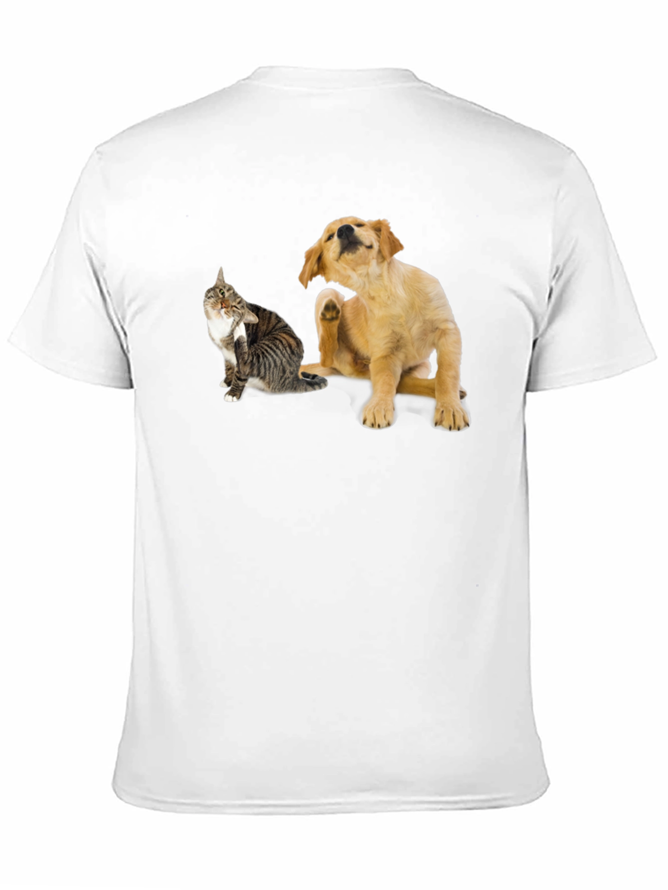 Dog & Cat Scratching Black T-Shirt
