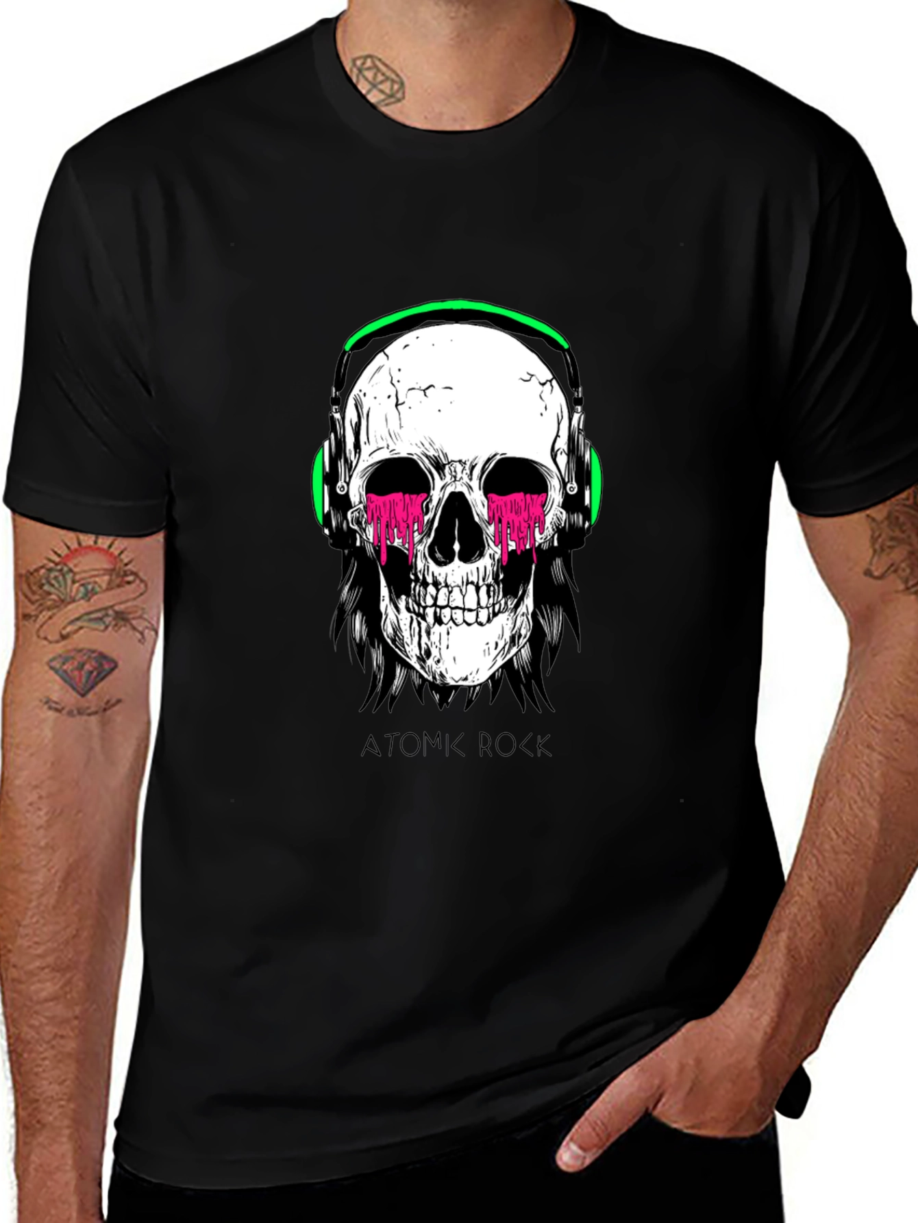 Skull Headphones Graphic Tee - Atomic Rock