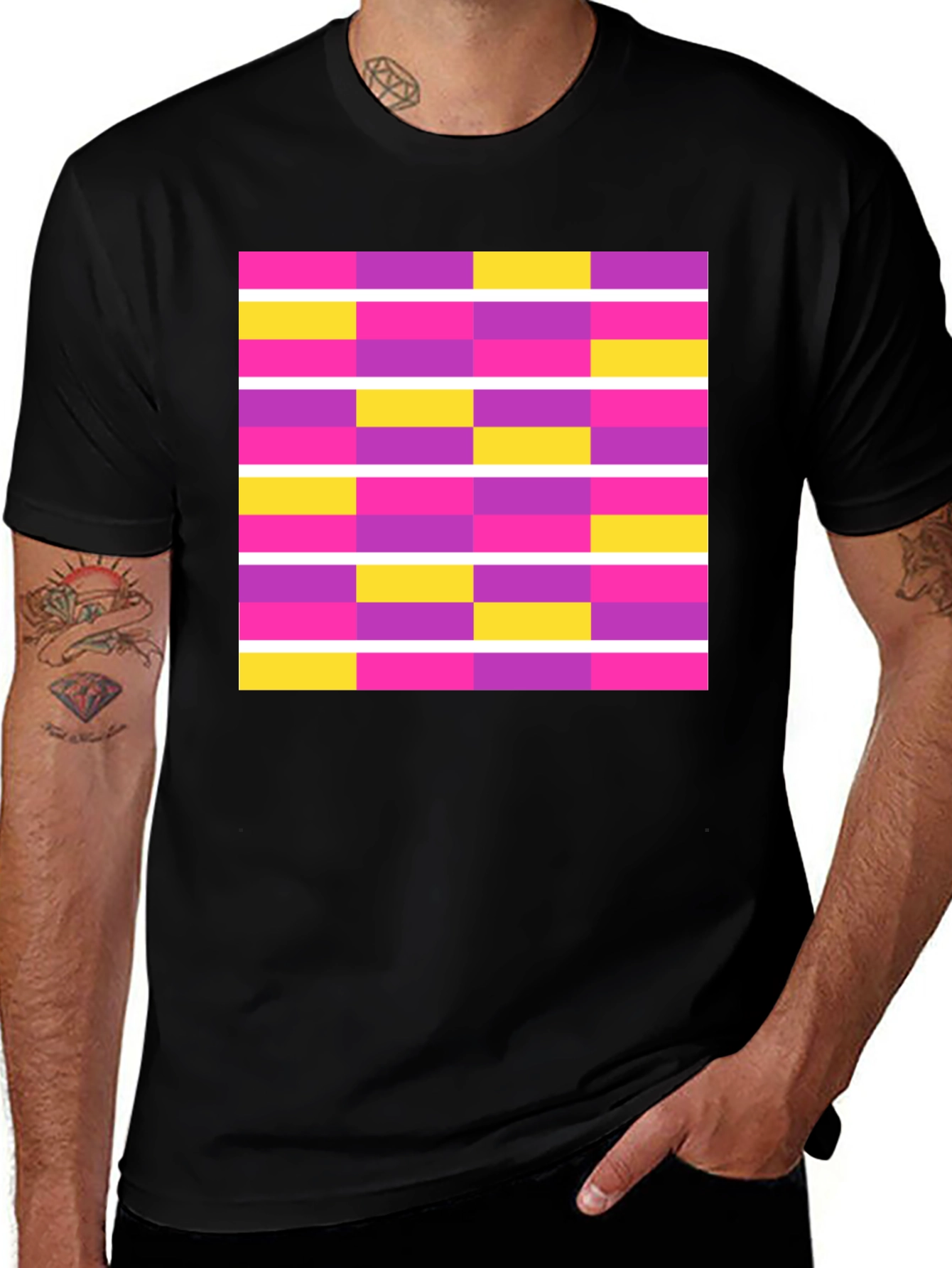 Abstract Geometric Graphic Tee - Modern Design