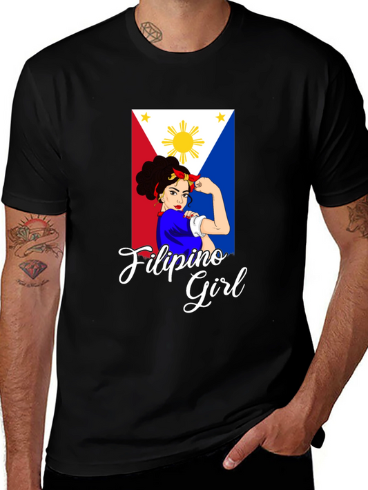 Filipino Girl Power T-Shirt - Black Cotton Tee