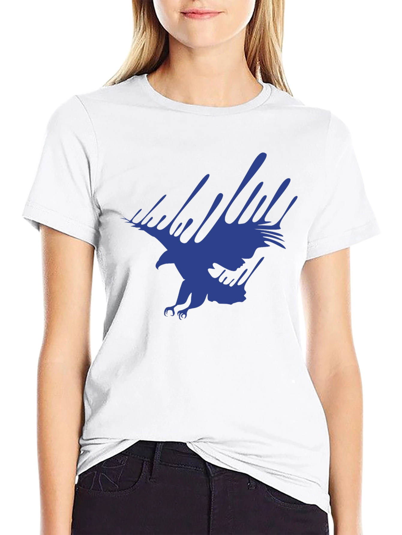 Bold Eagle Graphic Print Tee - Black