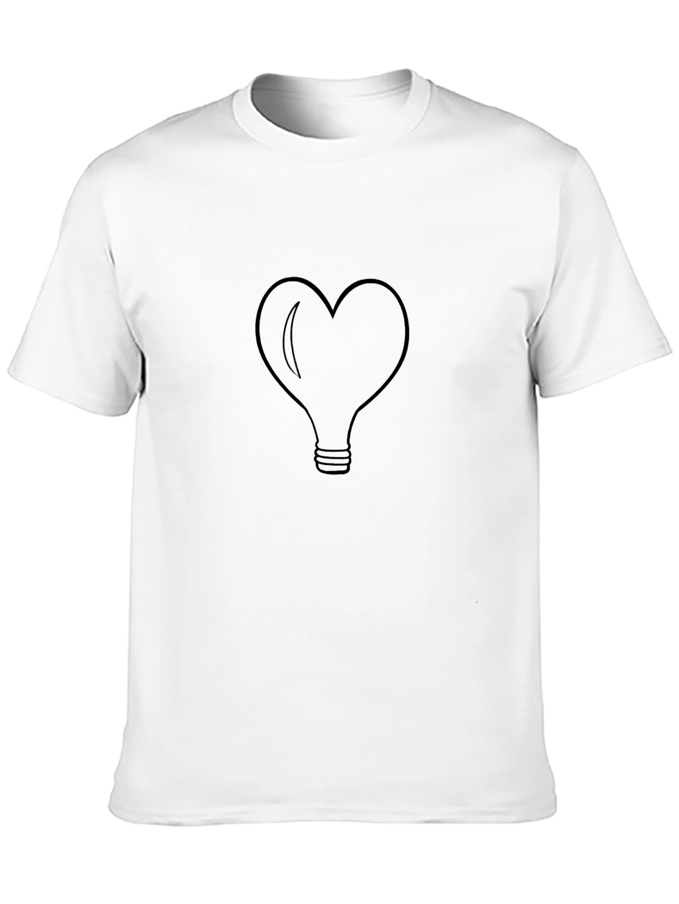 Heart Bulb Graphic Tee - Black Cotton Casual Wear