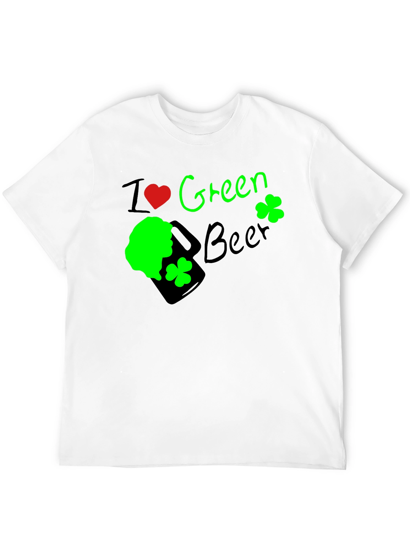 I Heart Green Beer St. Patricks Day Black T-Shirt
