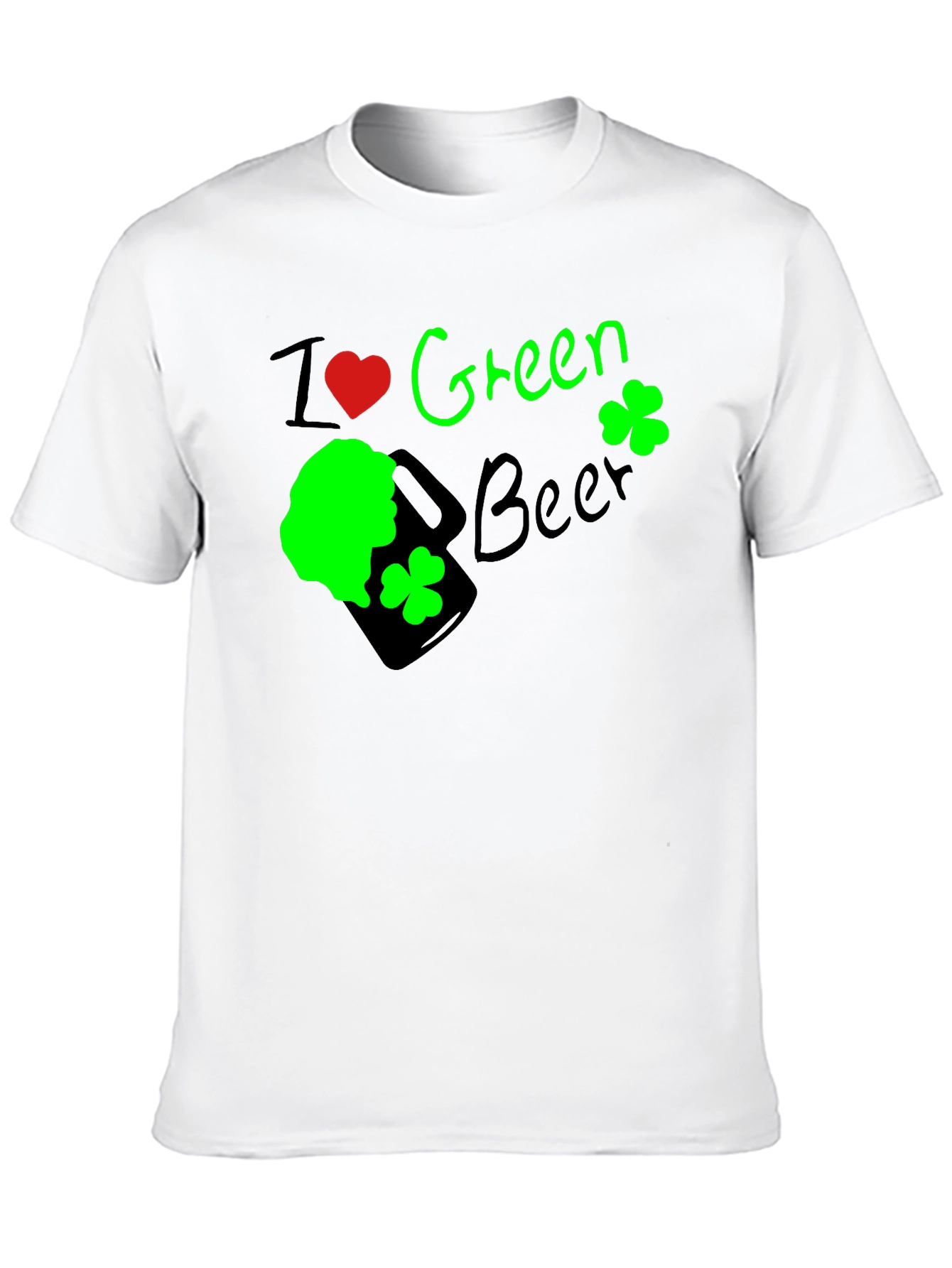I Heart Green Beer St. Patricks Day Black T-Shirt