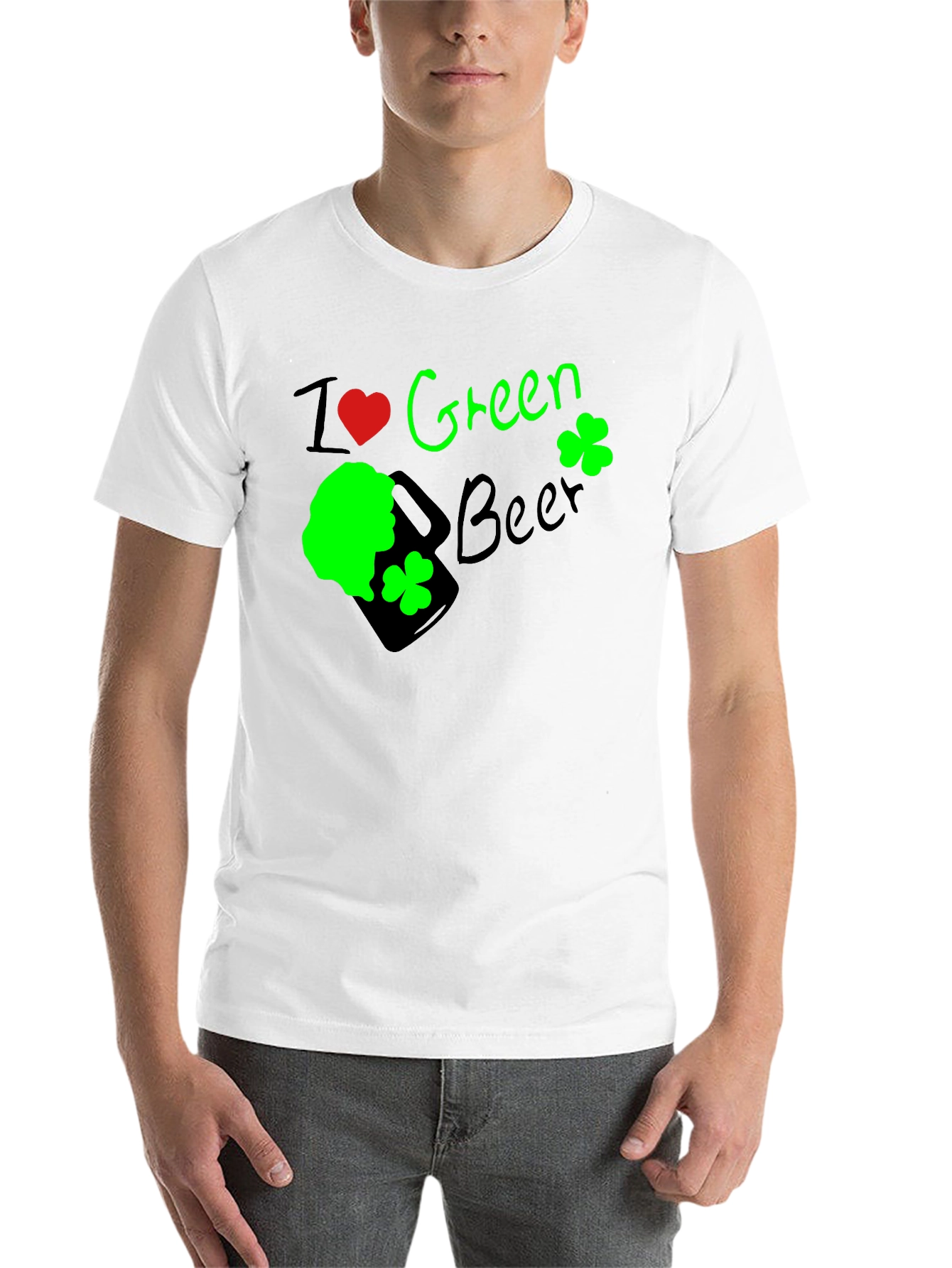 I Heart Green Beer St. Patricks Day Black T-Shirt