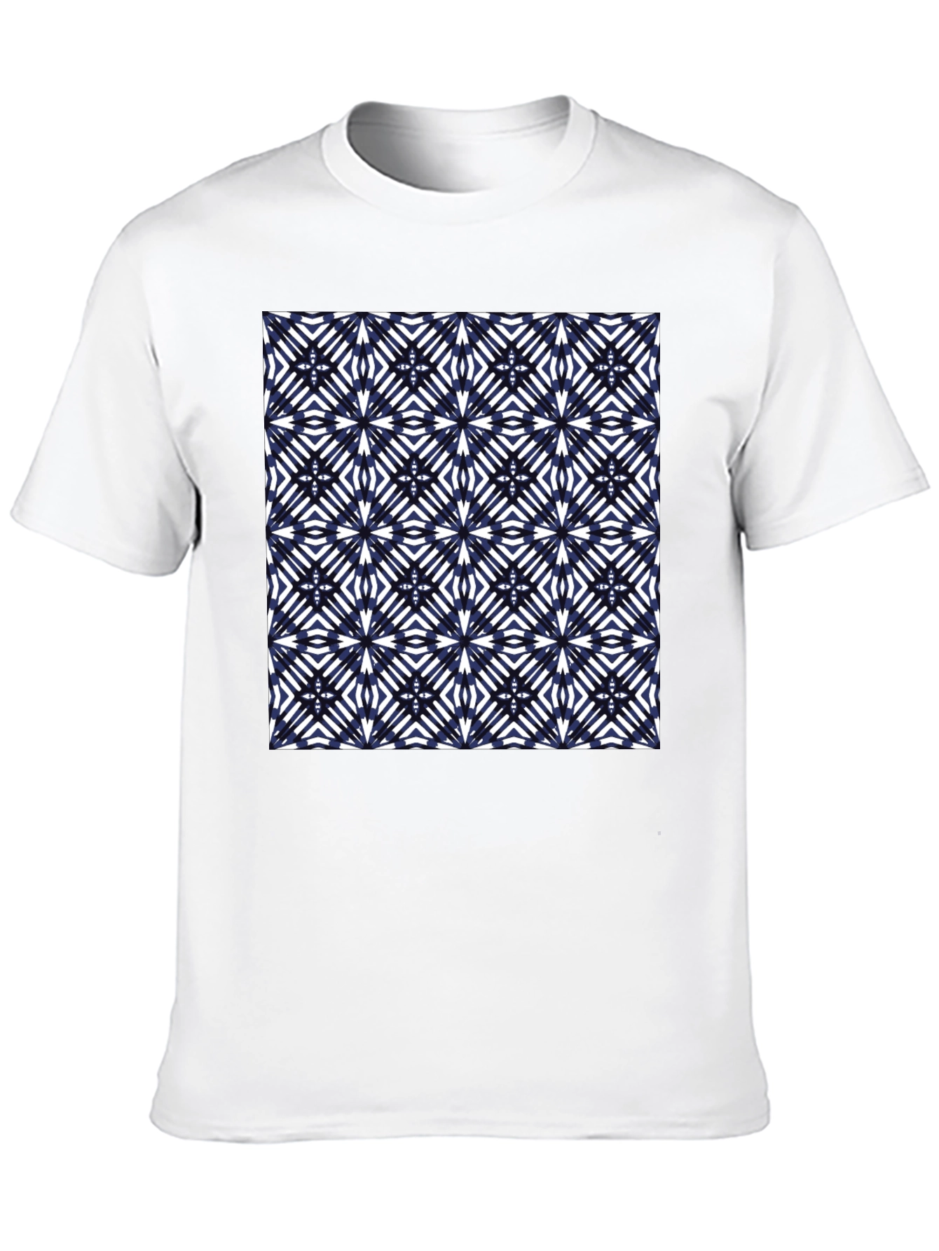 Abstract Geometric Pattern Tee - Black