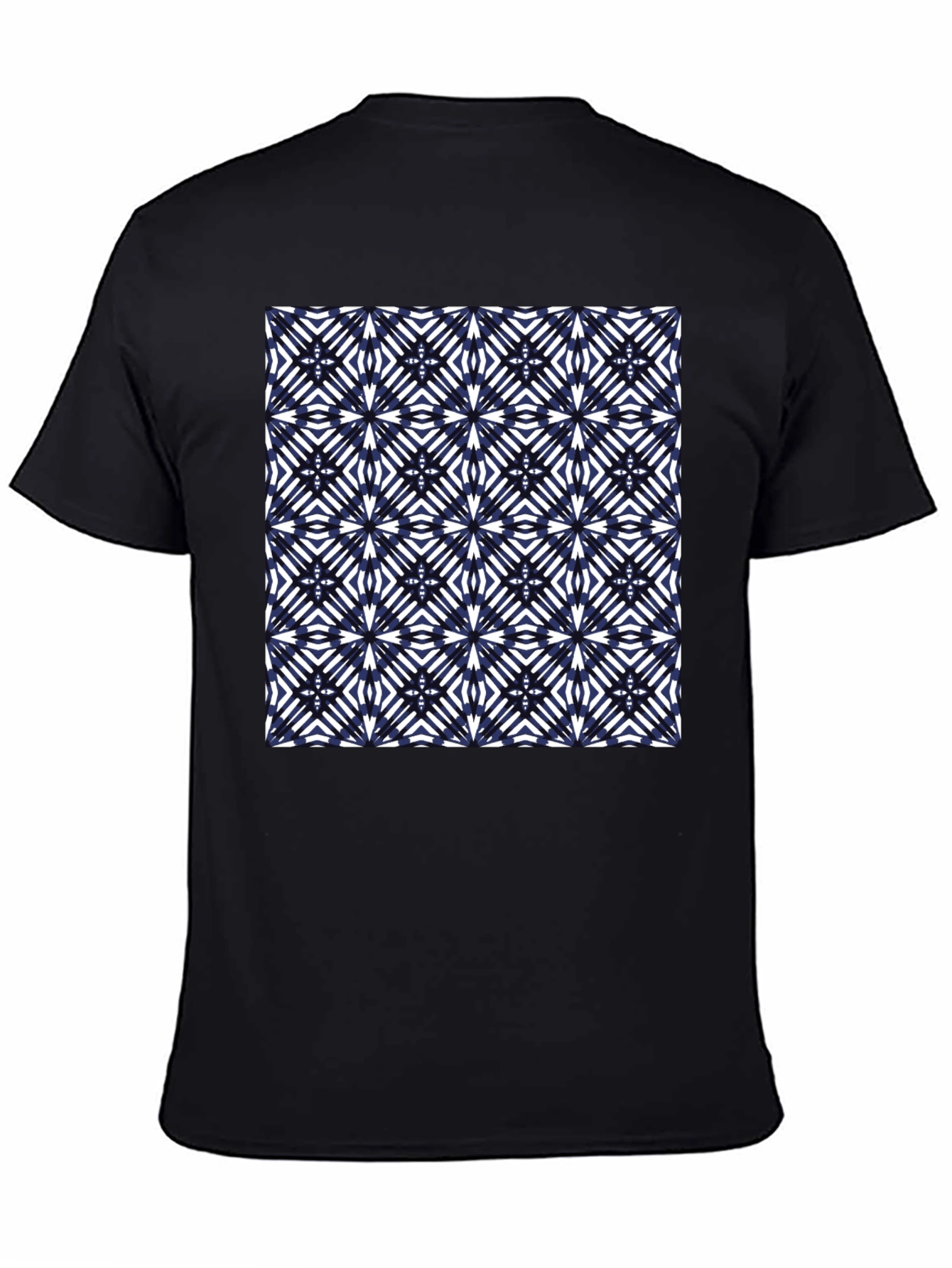 Abstract Geometric Pattern Tee - Black