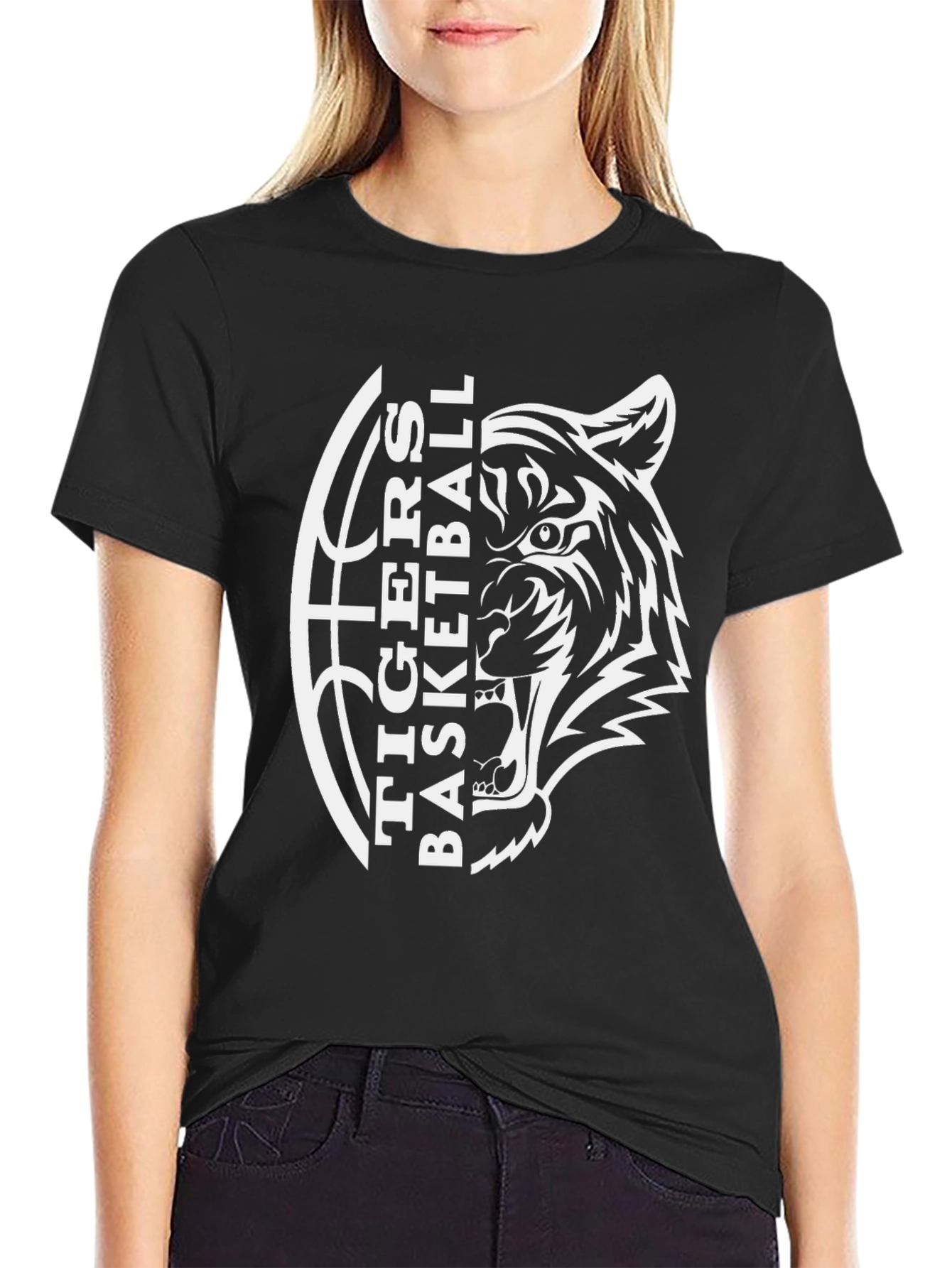 Tigers Basketball Black Graphic T-Shirt