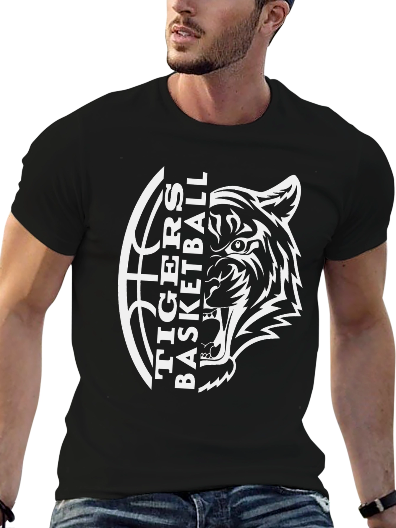 Tigers Basketball Black Graphic T-Shirt