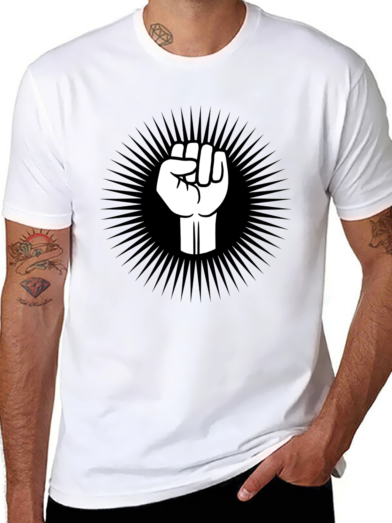 Empowered Fist Graphic Tee - Black