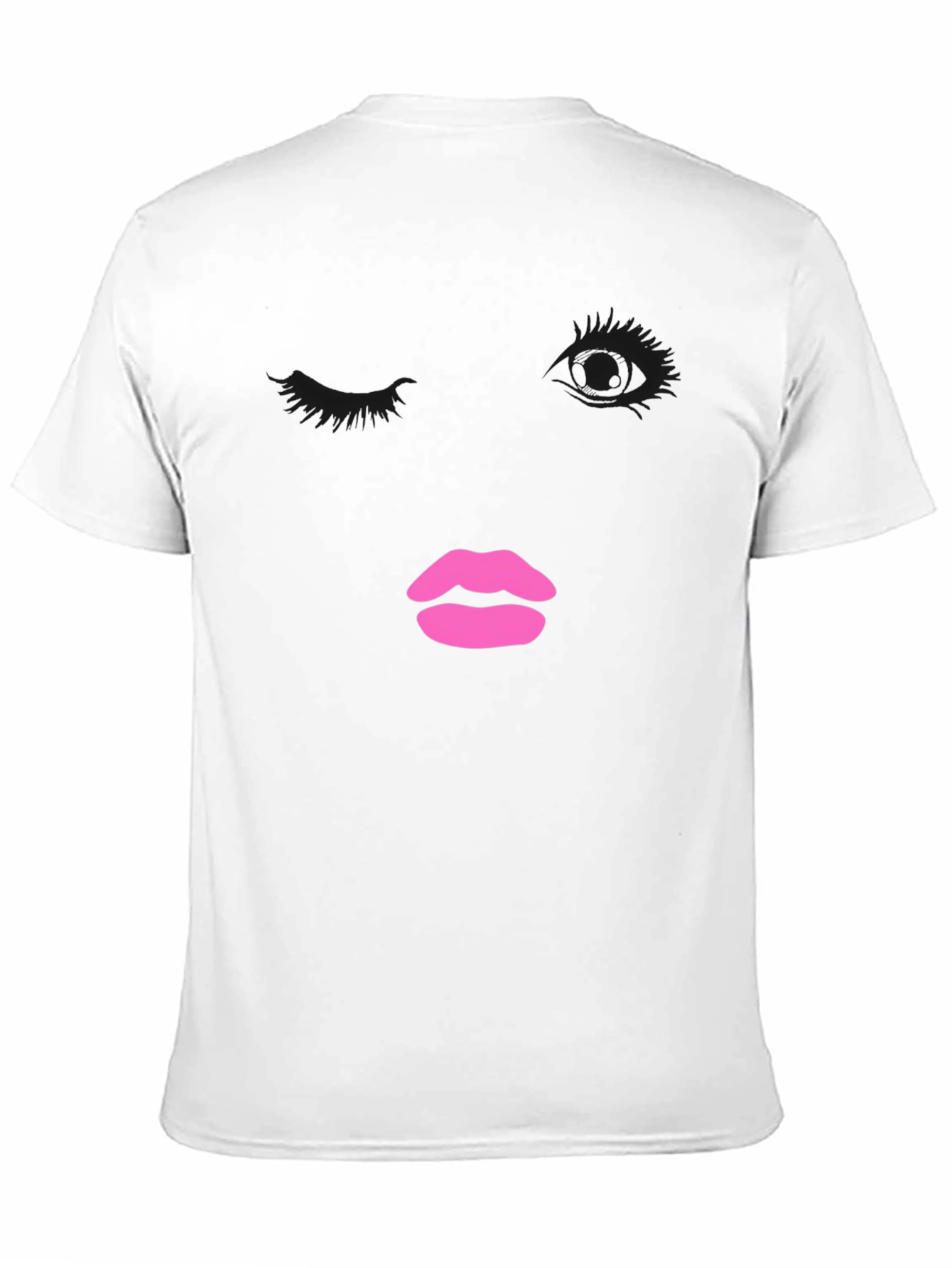 Abstract Face Graphic Tee - Trendy Black T-Shirt
