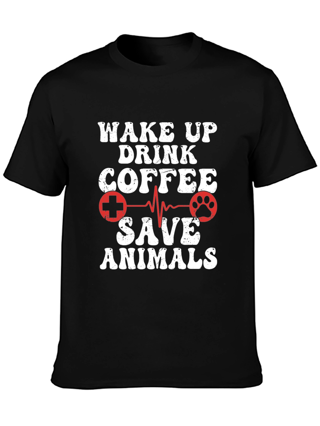 Wake Up Drink Coffee Save Animals Graphic Tee