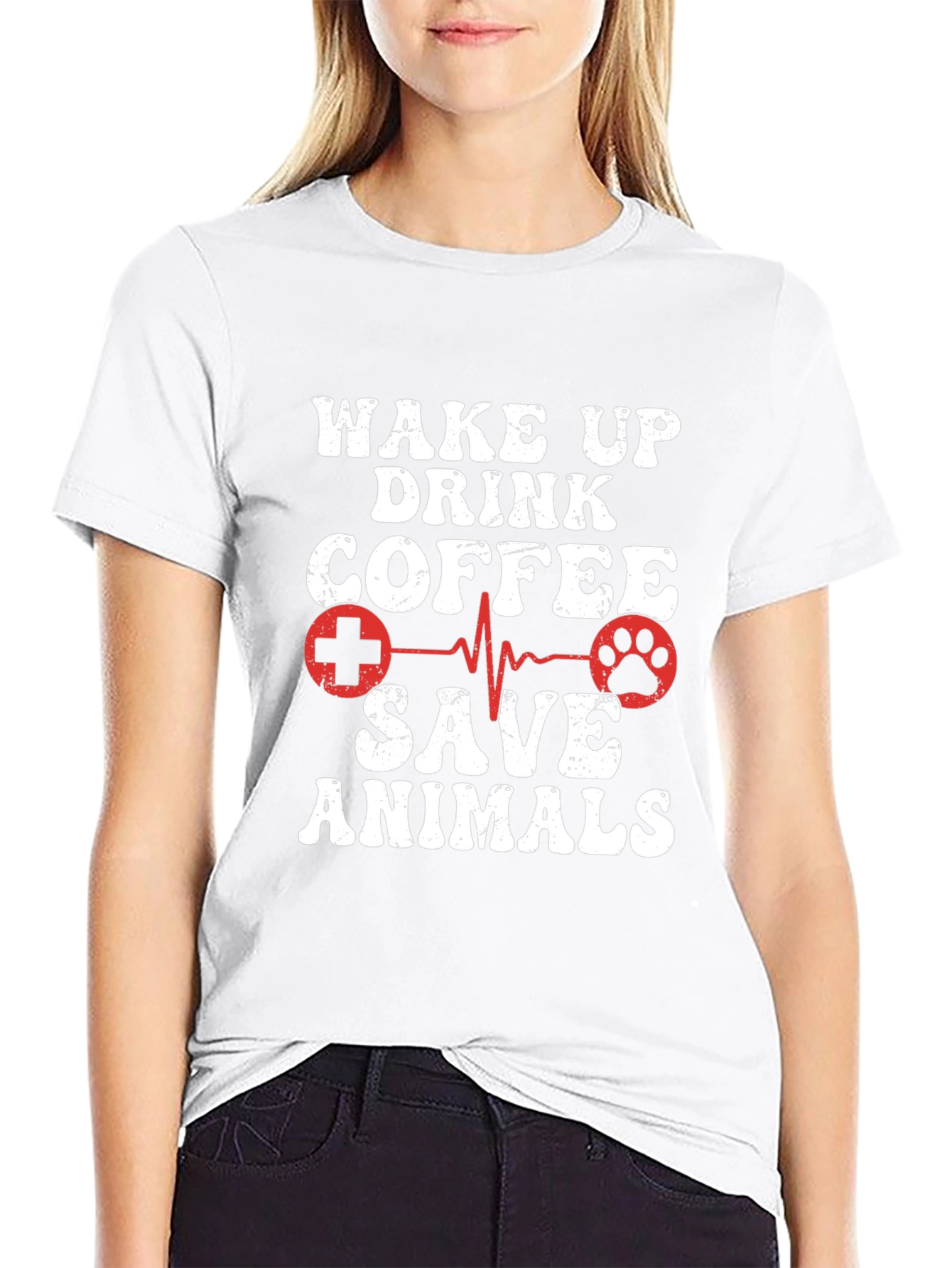 Wake Up Drink Coffee Save Animals Graphic Tee