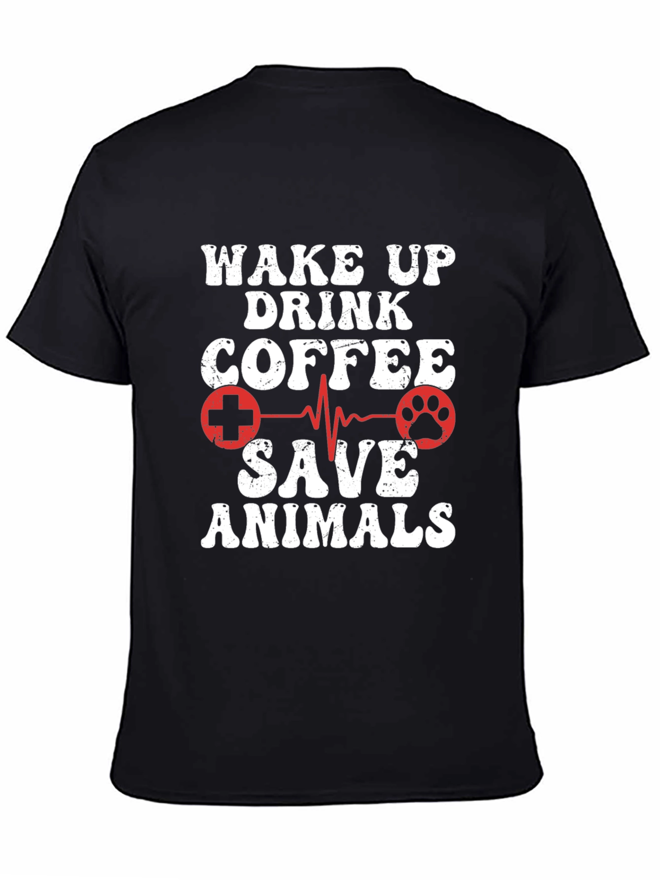 Wake Up Drink Coffee Save Animals Graphic Tee