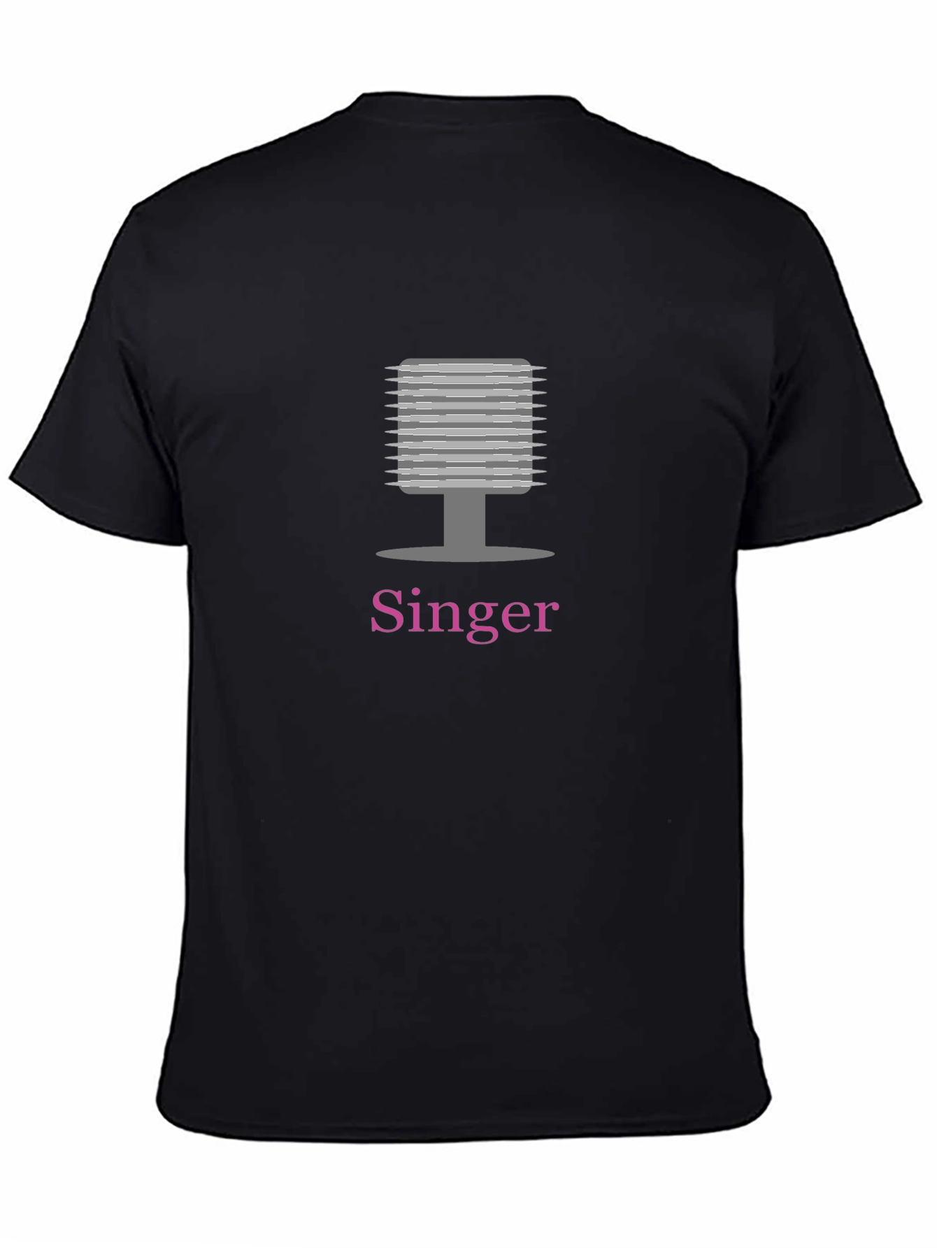 Singer T-Shirt Microphone Graphic Tee Mens Black