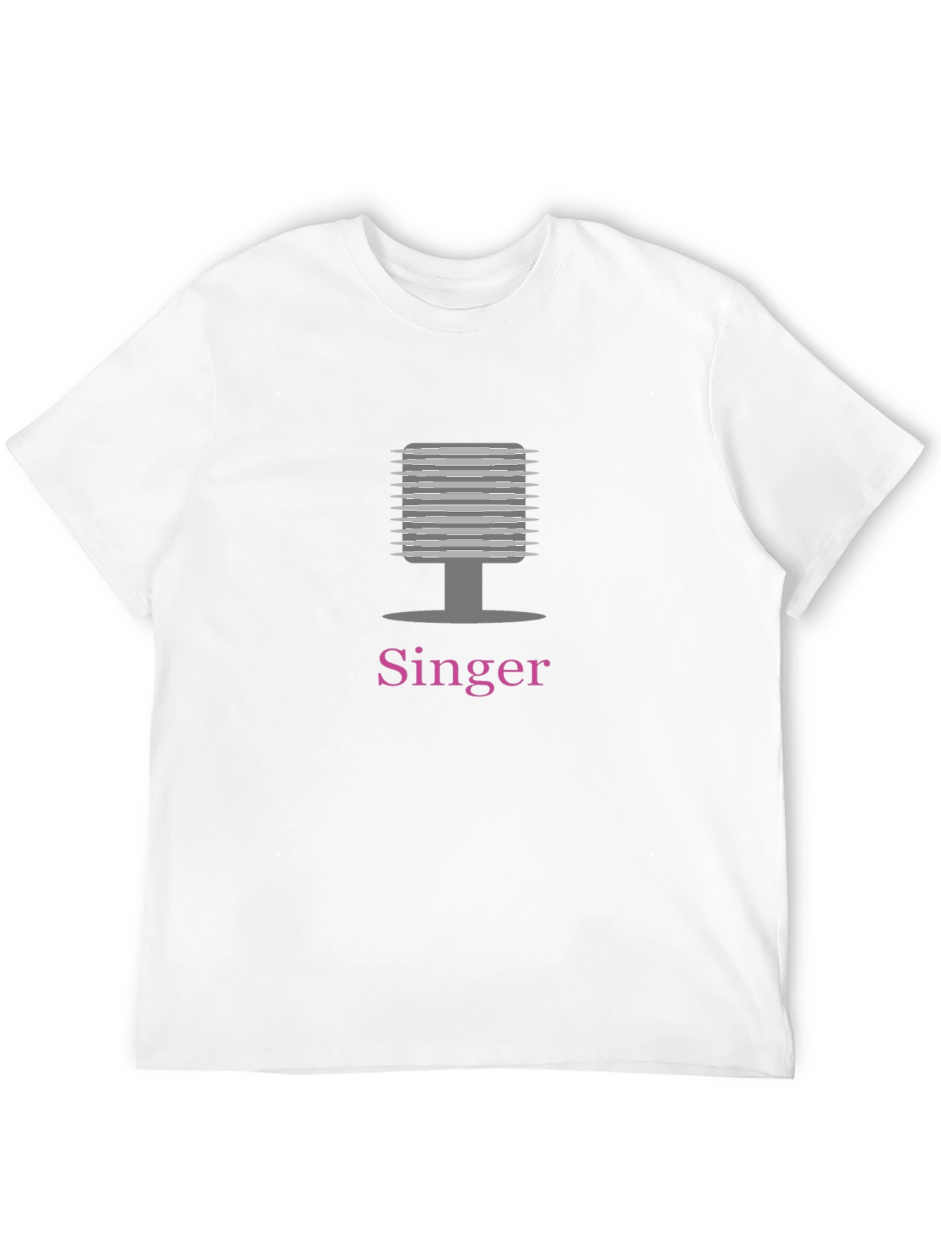 Singer T-Shirt Microphone Graphic Tee Mens Black