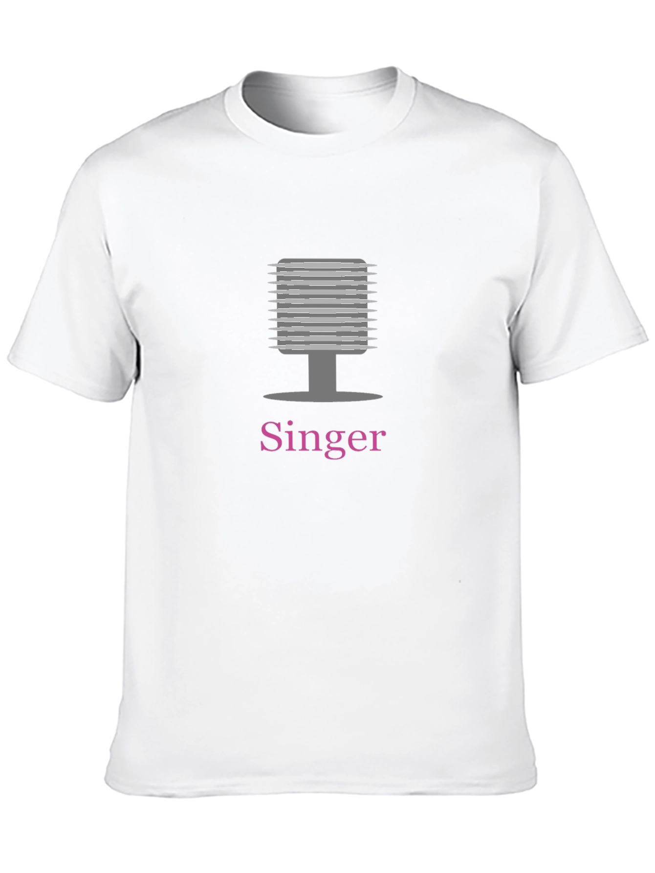 Singer T-Shirt Microphone Graphic Tee Mens Black