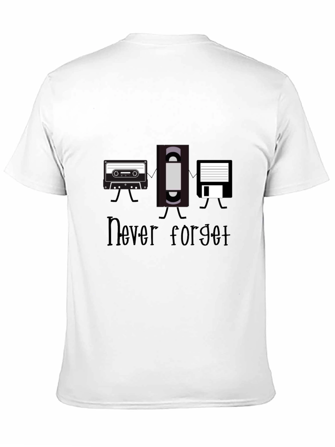 Never Forget Retro Media Black T-Shirt