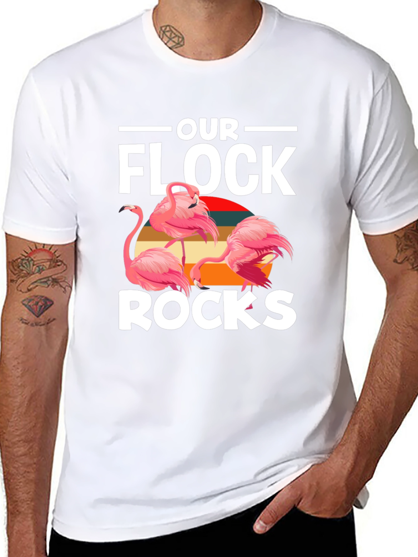 Our Flock Rocks Flamingo Graphic Tee