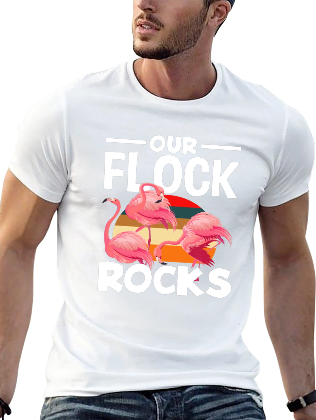 Our Flock Rocks Flamingo Graphic Tee