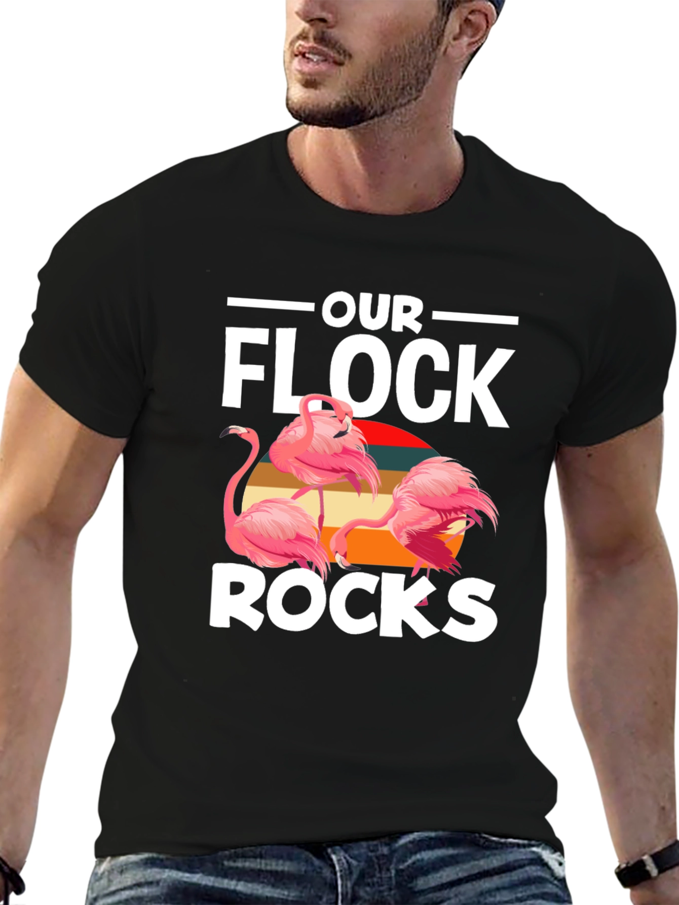 Our Flock Rocks Flamingo Graphic Tee