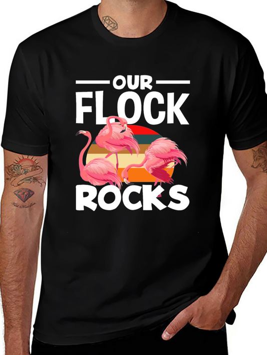Our Flock Rocks Flamingo Graphic Tee