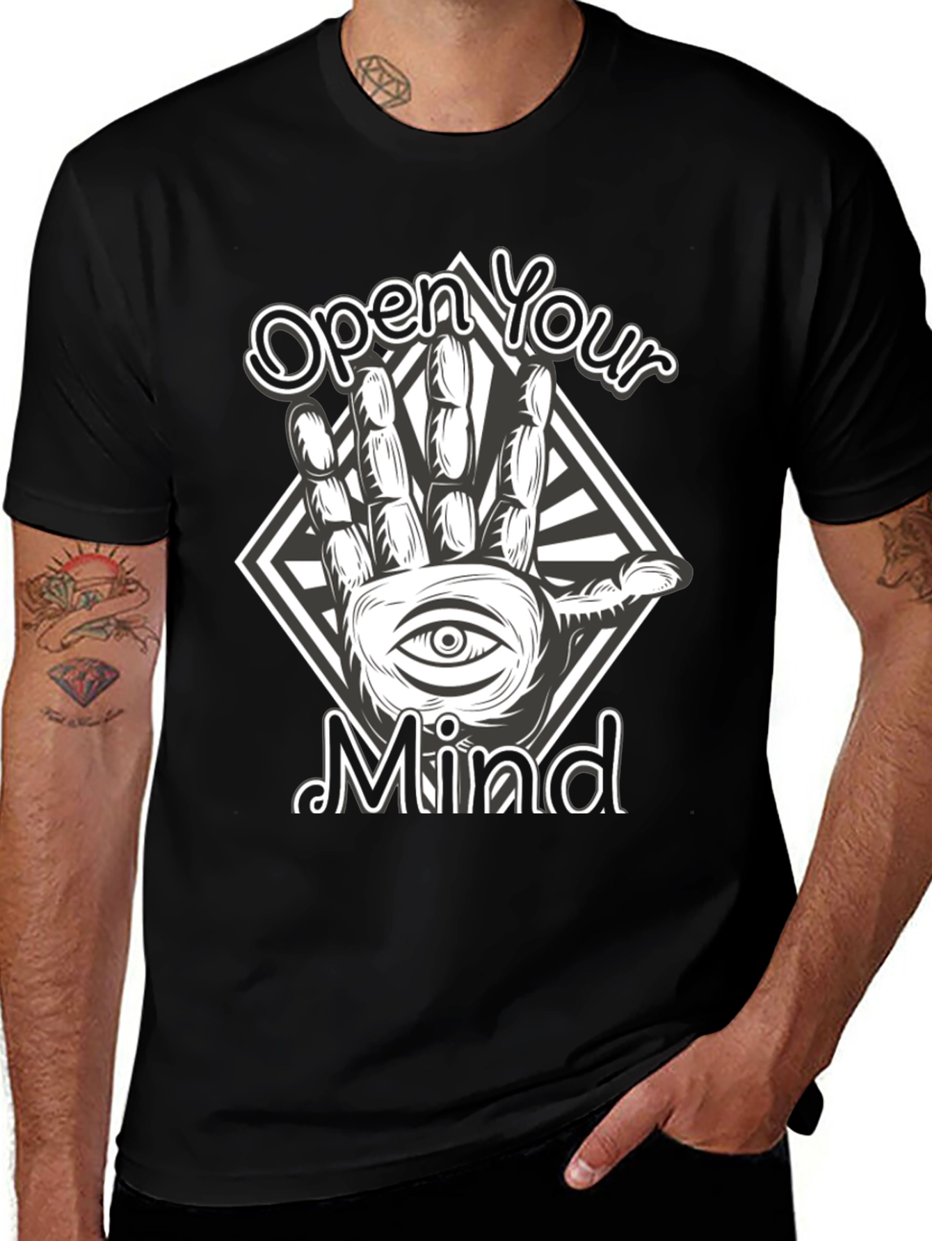 Open Your Mind Graphic Tee - Black T-Shirt