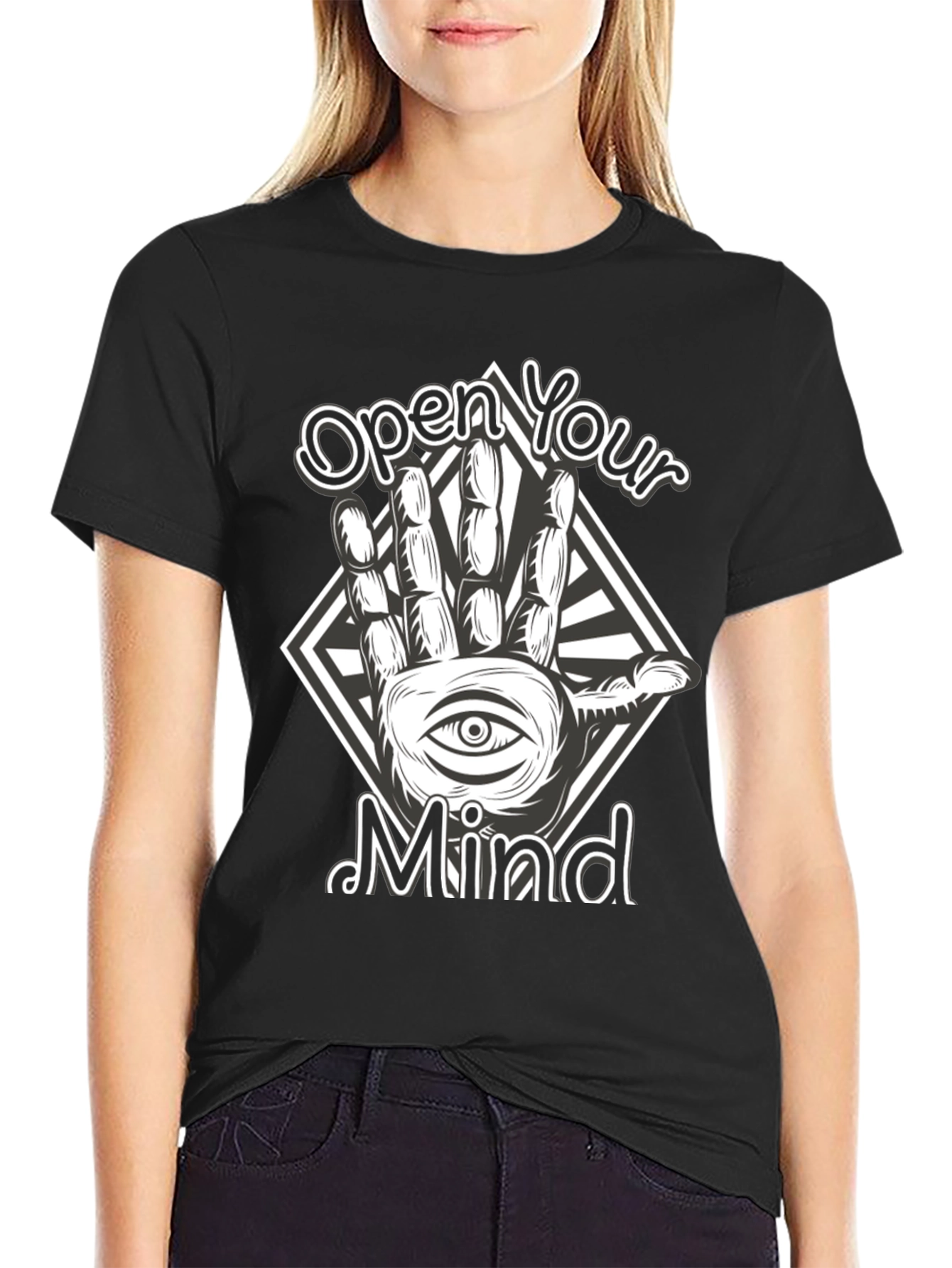Open Your Mind Graphic Tee - Black T-Shirt