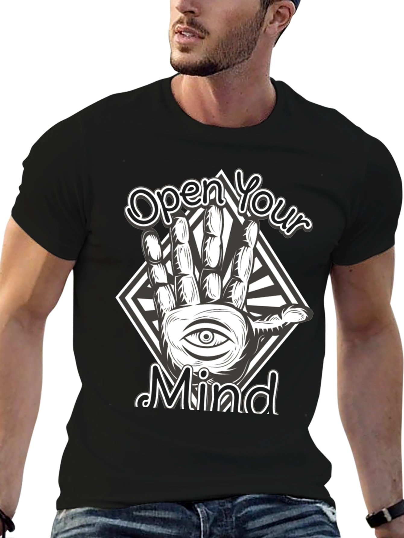 Open Your Mind Graphic Tee - Black T-Shirt