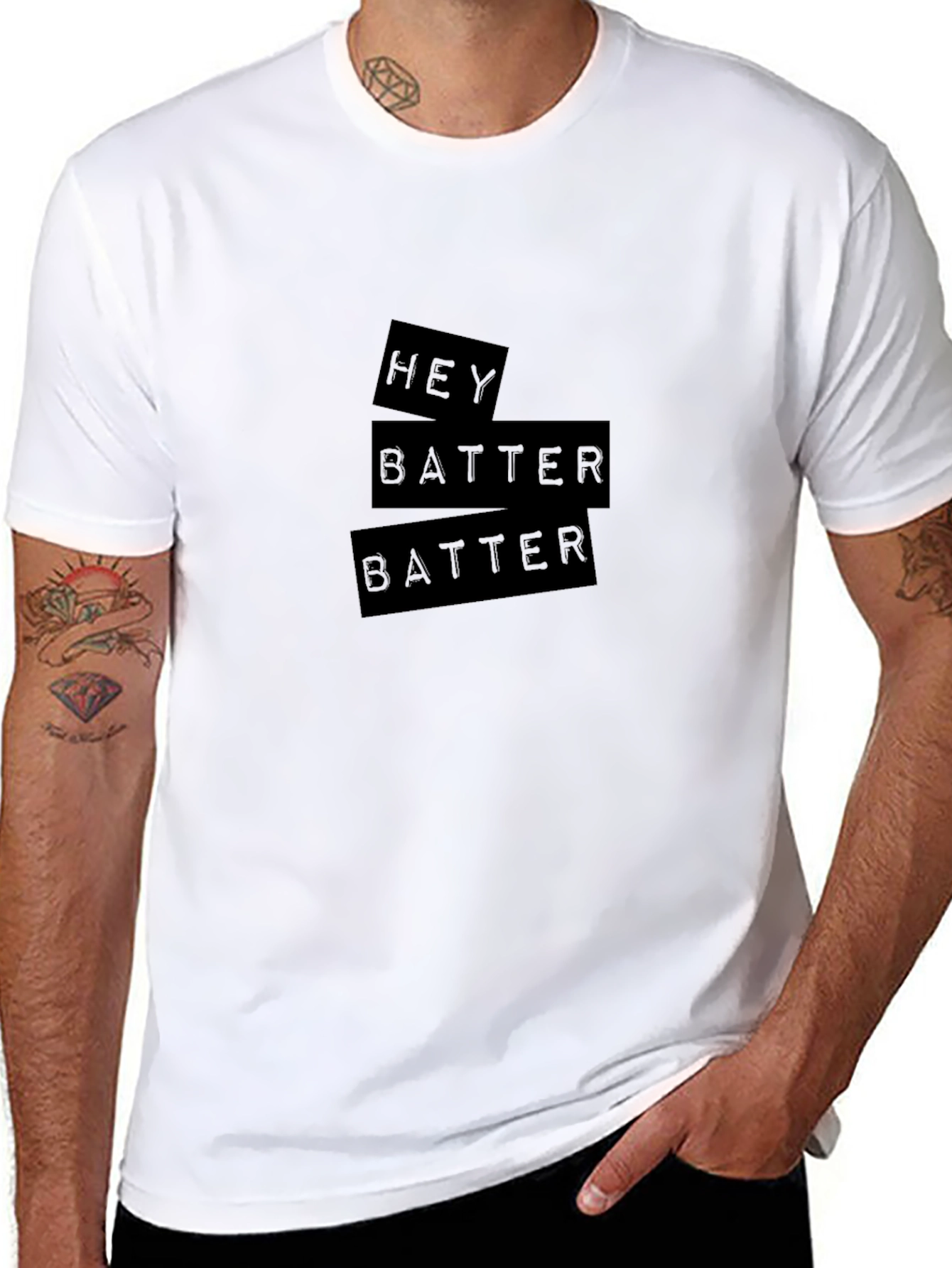 Hey Batter T-Shirt - Classic Baseball Tee