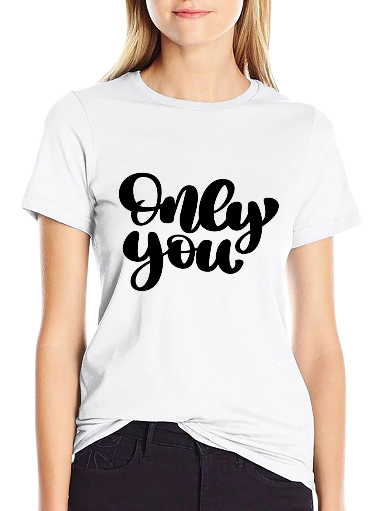 Only You Graphic Tee - Black Cotton T-Shirt
