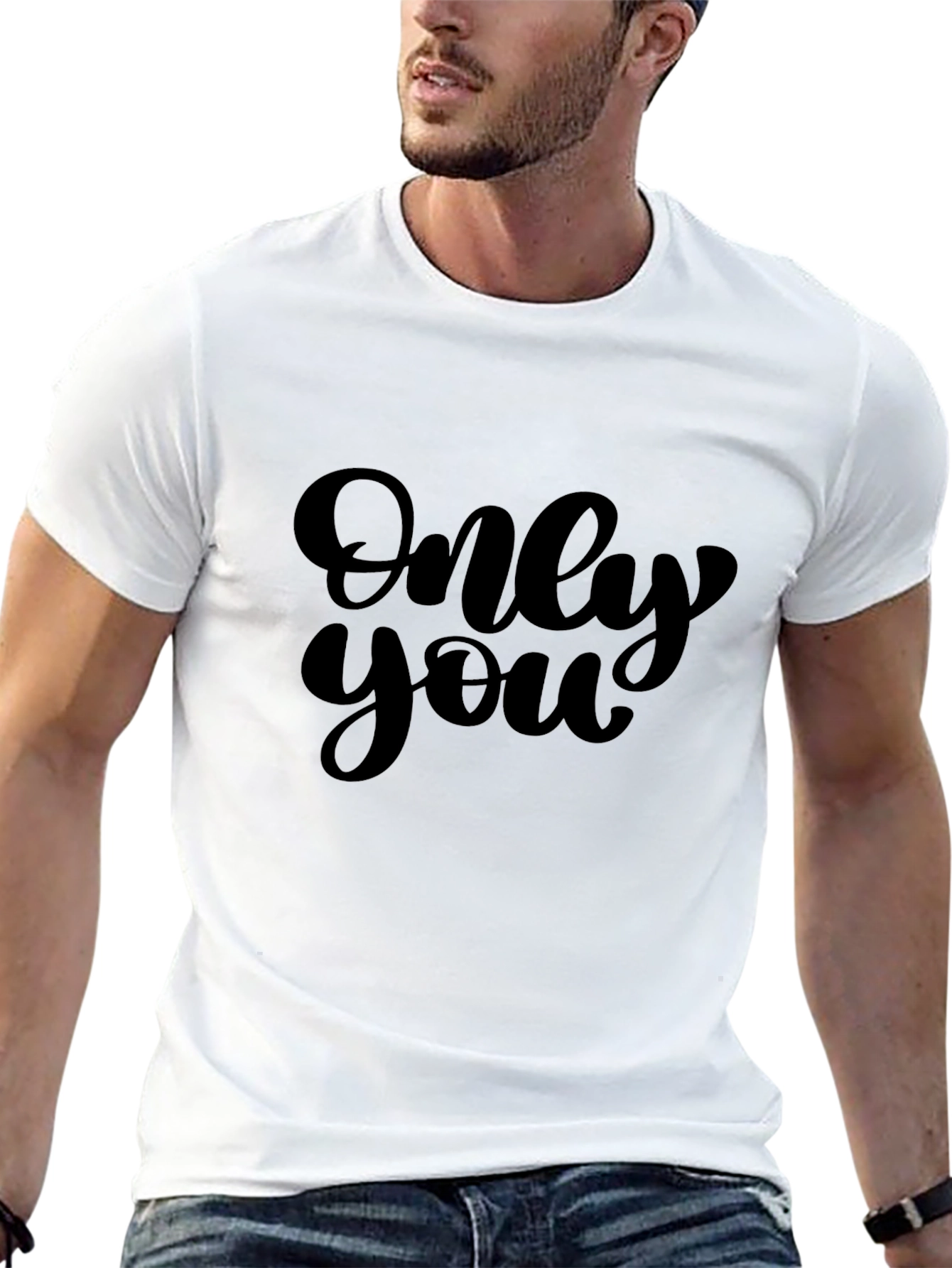 Only You Graphic Tee - Black Cotton T-Shirt