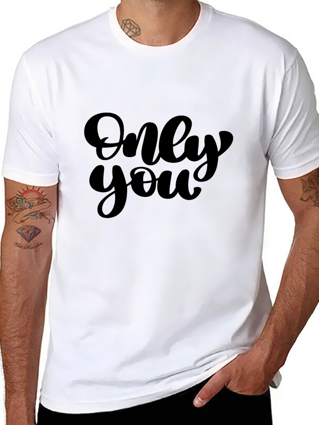 Only You Graphic Tee - Black Cotton T-Shirt