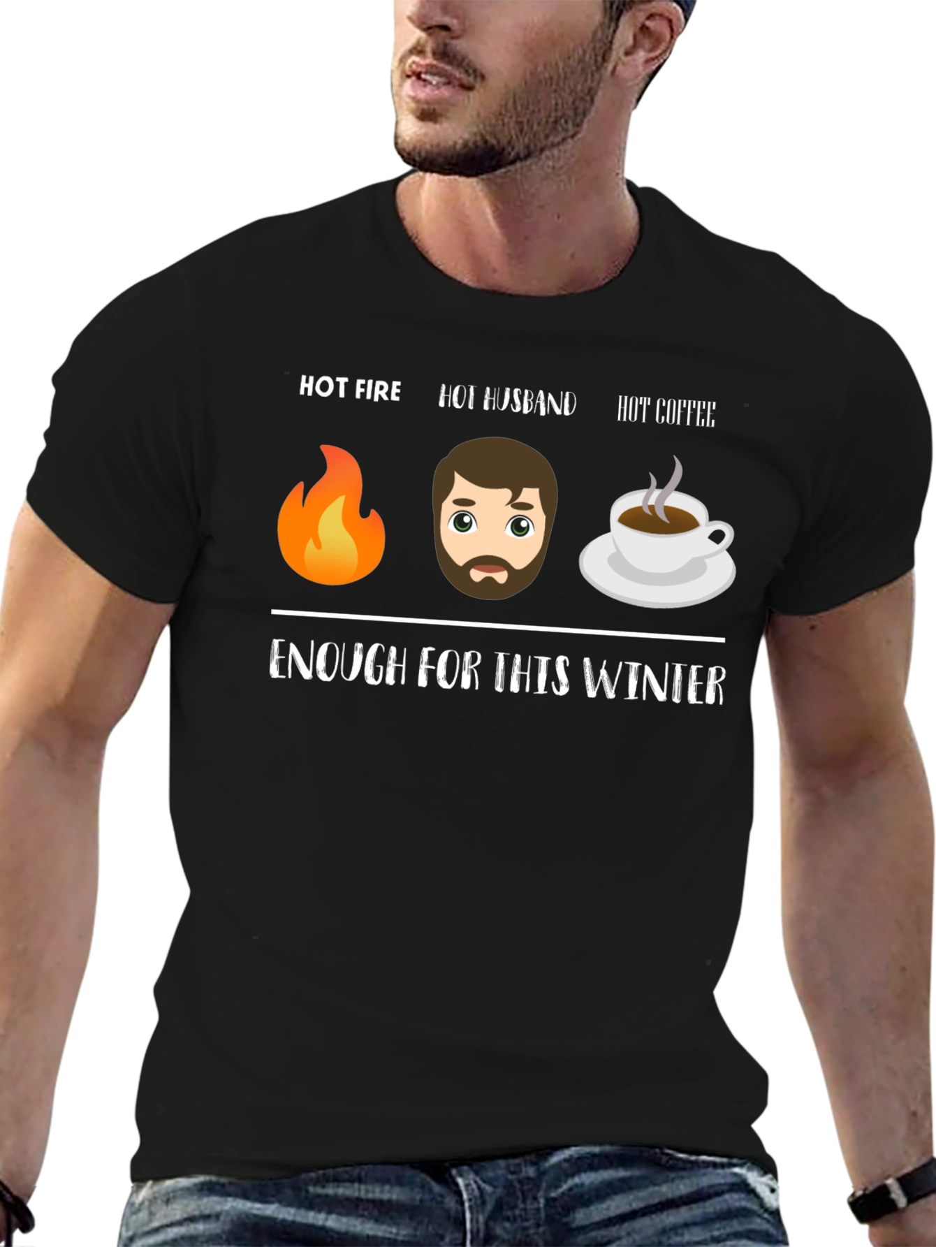 Hot Fire Husband Coffee Funny Winter T-Shirt